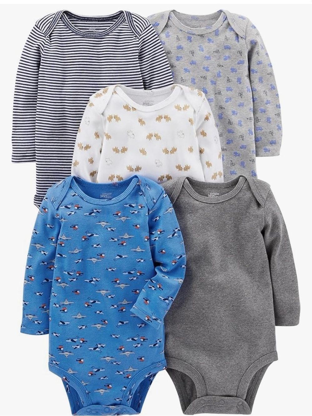 Simple Joys by Carter's Baby Boys Long-Sleeve Bodysuit 5 Pk